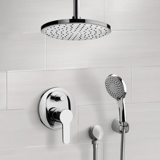 Shower Faucet Ceiling Rain Shower System with Handheld, Rain Shower Head, Shower Faucet Set Remer SFH40